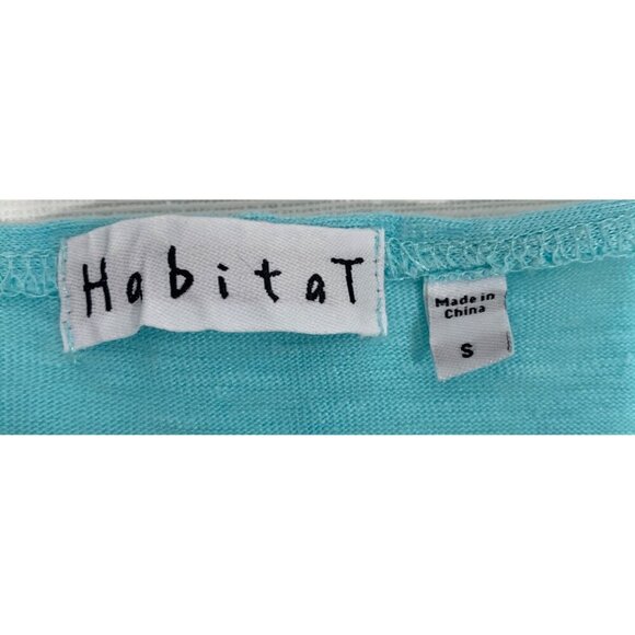 Habitat Womens Aqua Blue Linen Tunic Top 3/4 Sleeve Small Lightweight Relaxed - Picture 4 of 9